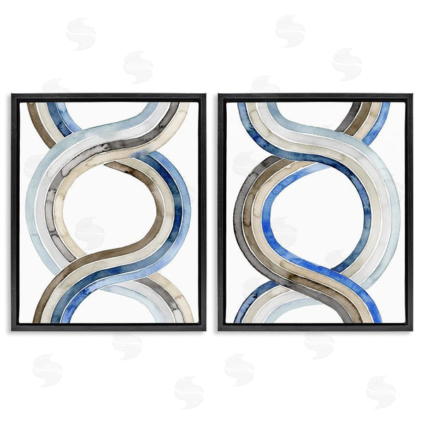 Stupell Industries Grace Popp | Two Dimensional Spiral Helix Abstract Lines Wall Art