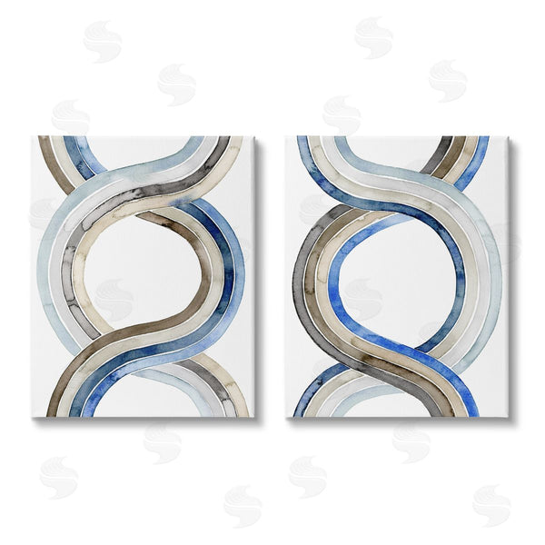 stupell industries Grace Popp | Two Dimensional Spiral Helix Abstract Lines Wall Art