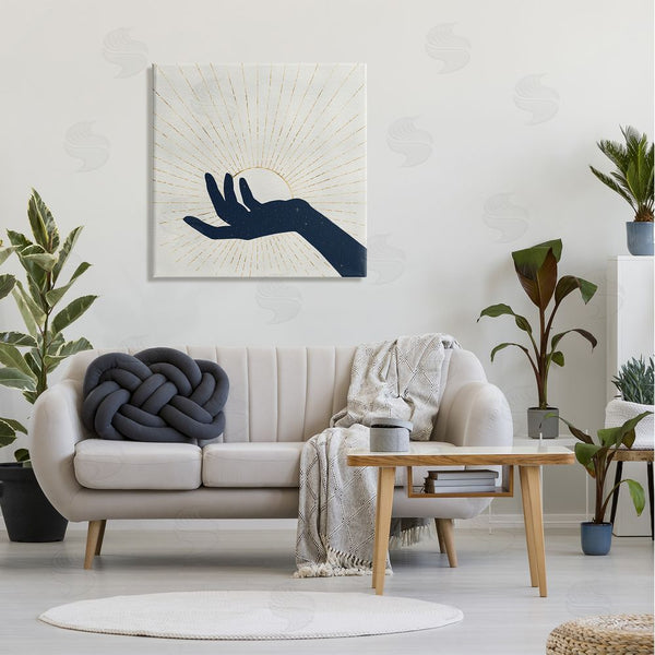Stupell Industries Grace Popp | Universe Hand Holding Sun Bohemian Chic Design Wall Art