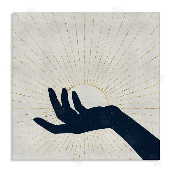 stupell industries Grace Popp | Universe Hand Holding Sun Bohemian Chic Design Wall Art