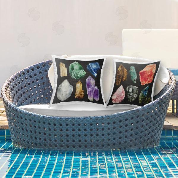 Stupell Industries Grace Popp | Various Gemstones On Black Printed Throw Pillow Set
