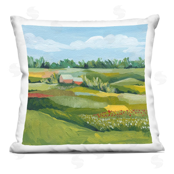 stupell industries Grace Popp | Vast Countryside Grassland Farm Printed Throw Pillow