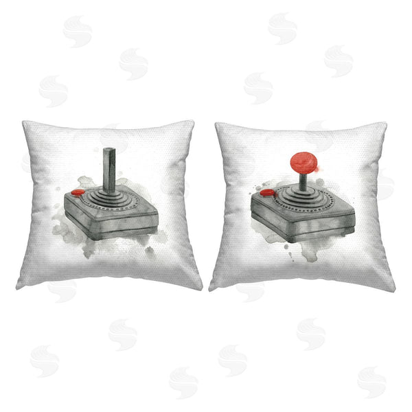 Stupell Industries Grace Popp | Vintage Gaming Controller Joystick Printed Throw Pillow Set