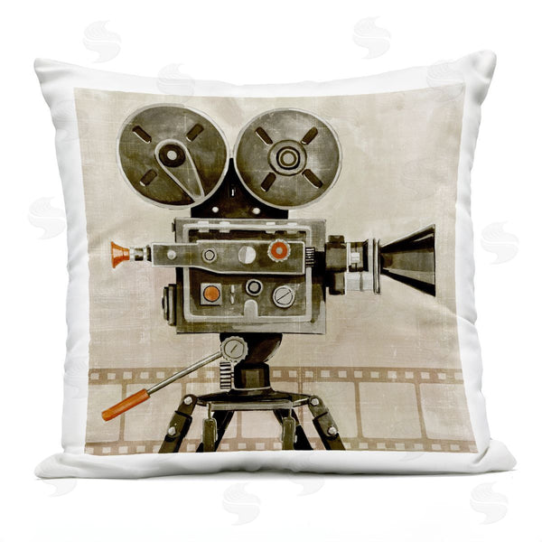 Stupell Industries Grace Popp | Vintage Movie Reel Projector Film Cinema Printed Throw Pillow
