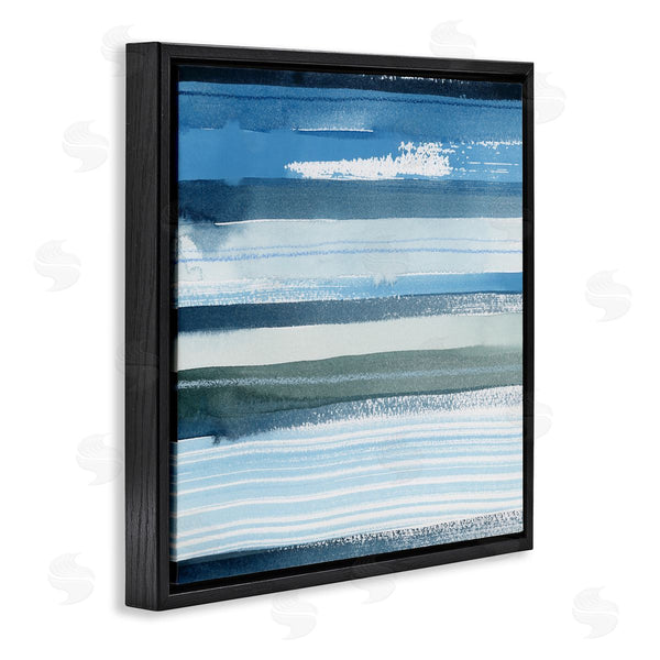 Stupell Industries Grace Popp | Vivid Blue Striped Landscape Abstract Ocean View Wall Art