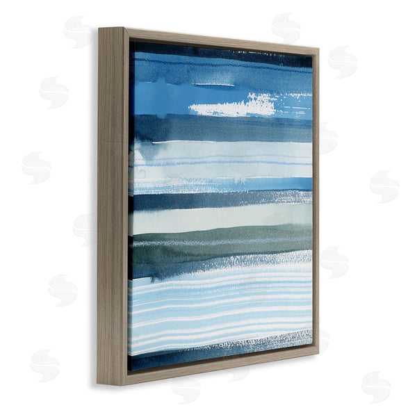 Stupell Industries Grace Popp | Vivid Blue Striped Landscape Abstract Ocean View Wall Art