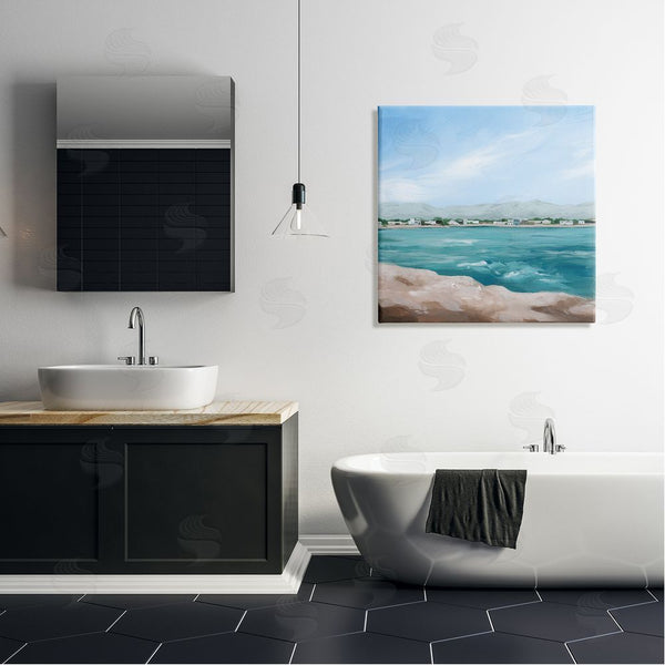 Stupell Industries Grace Popp | Waterfront Town Ocean Scenery Wall Art