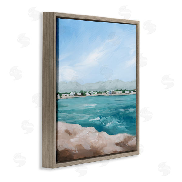Stupell Industries Grace Popp | Waterfront Town Ocean Scenery Wall Art