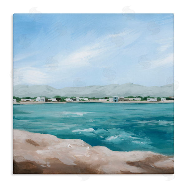 stupell industries Grace Popp | Waterfront Town Ocean Scenery Wall Art