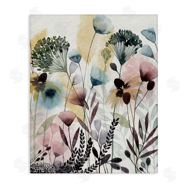 stupell industries Grace Popp | Wild Florals Opaque Layers Soft Watercolor Pink Blue Wall Art