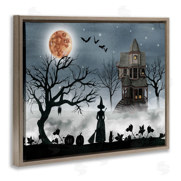Stupell Industries Grace Popp | Witch & Haunted House Scene