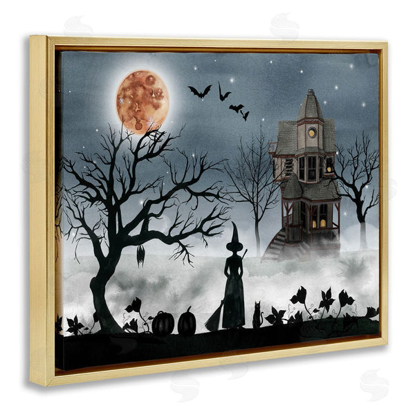 Stupell Industries Grace Popp | Witch & Haunted House Scene