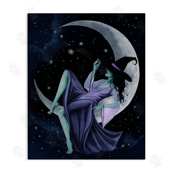 stupell industries Grace Popp | Witch Relaxing Crescent Moon Wall Art