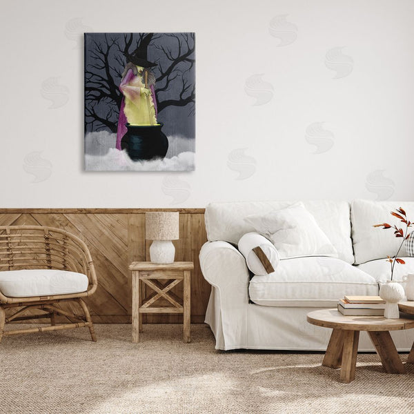 Stupell Industries Grace Popp | Witch Stirring Smokey Cauldron Wall Art