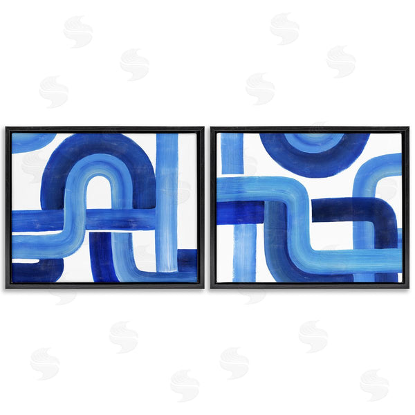 Stupell Industries Grace Popp | Woven Blue Geometric Lines