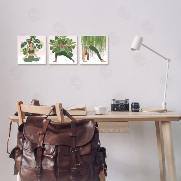 Stupell Industries Grace Popp | Yoga Poses Figures Namaste Relaxation Self-Care Wall Art