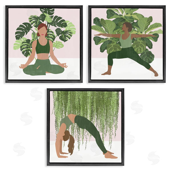 Stupell Industries Grace Popp | Yoga Poses Figures Namaste Relaxation Self-Care Wall Art