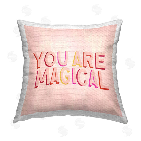 Stupell Industries Grace Popp | You Are Magical Pink Phrase Printed Throw Pillow