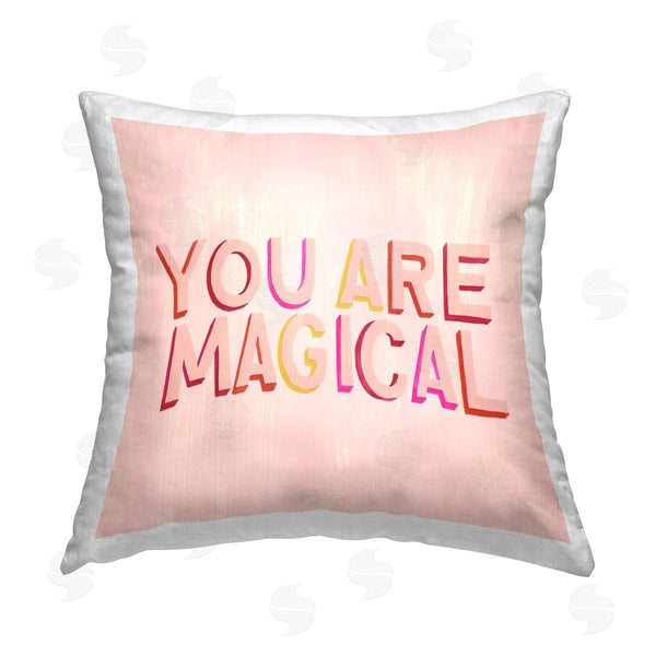 stupell industries Grace Popp | You Are Magical Pink Phrase Printed Throw Pillow