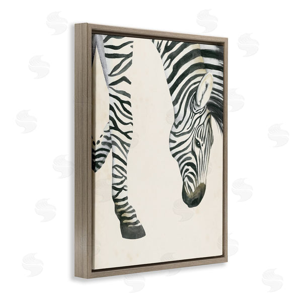 Stupell Industries Grace Popp | Zebra Grazing Striped Safari Animal