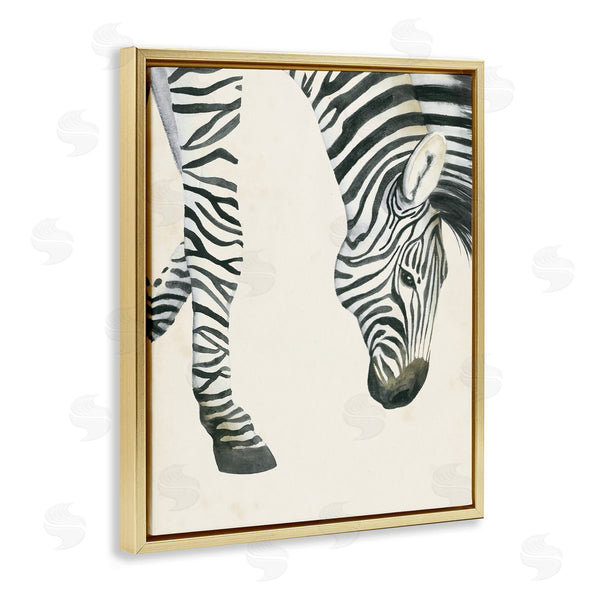 Stupell Industries Grace Popp | Zebra Grazing Striped Safari Animal