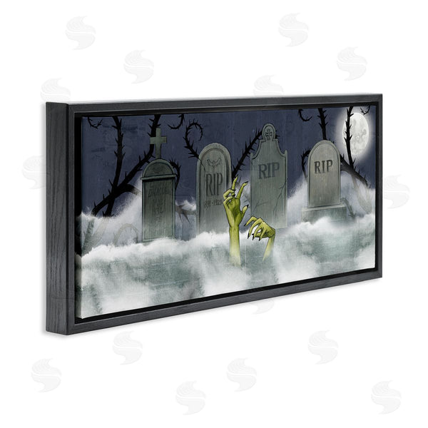 Stupell Industries Grace Popp | Zombie In Graveyard Full Moon Wall Art
