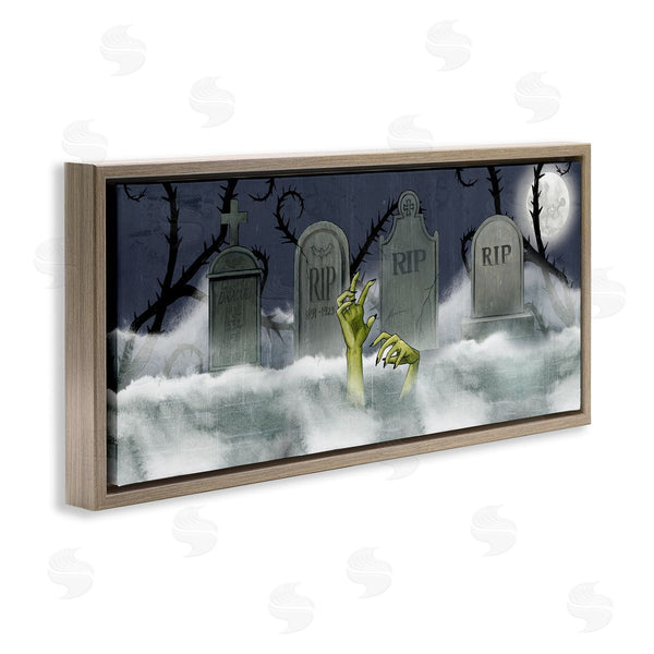 Stupell Industries Grace Popp | Zombie In Graveyard Full Moon Wall Art
