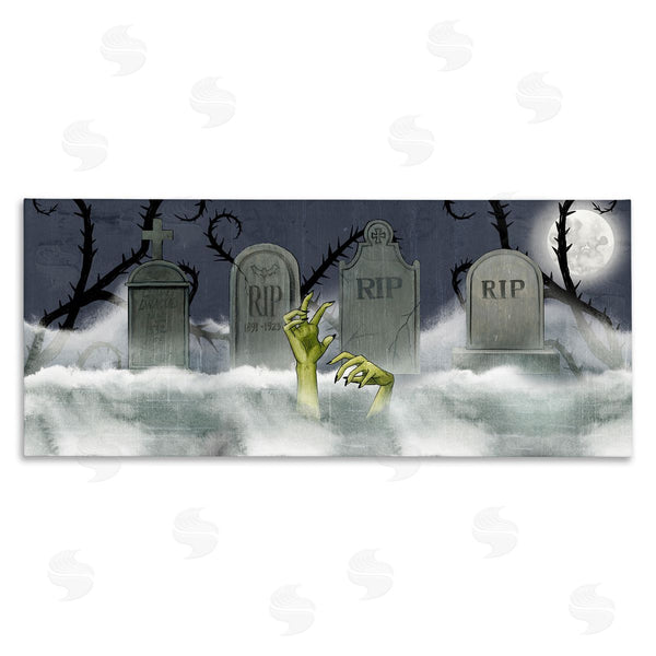 stupell industries Grace Popp | Zombie in Graveyard Full Moon Wall Art