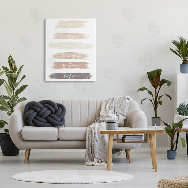 Stupell Industries Graffi*tee Studios | Be Free Encouraging Paint Brush Stroke Neutral Tones Wall Art