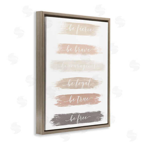 Stupell Industries Graffi*tee Studios | Be Free Encouraging Paint Brush Stroke Neutral Tones Wall Art