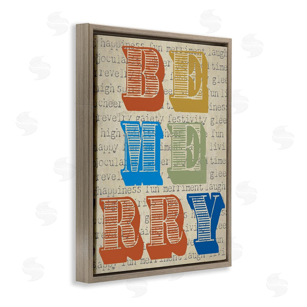 Stupell Industries Graffi*tee Studios | Be Merry Kitchen Sign Vintage Style Typography Wall Art