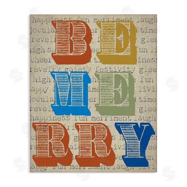 stupell industries Graffi*tee Studios | Be Merry Kitchen Sign Vintage Style Typography Wall Art
