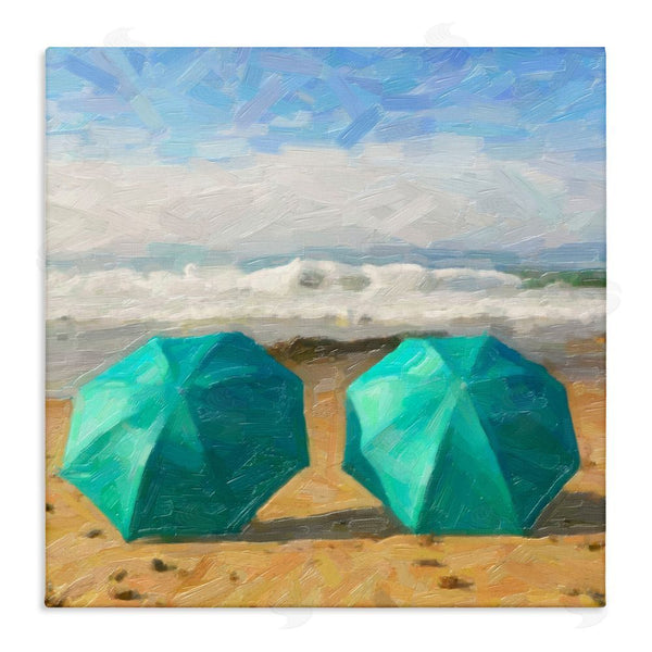 stupell industries Graffi*tee Studios | Beach Umbrella Duo Wall Art