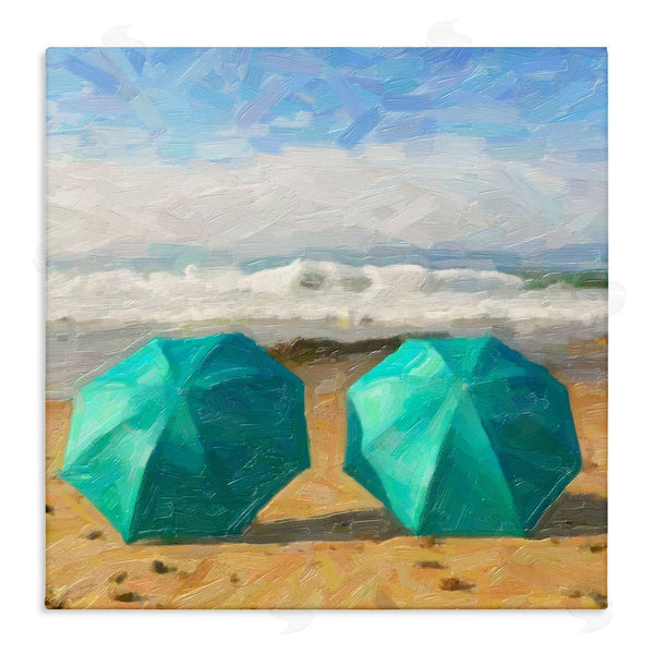 stupell industries Graffi*tee Studios | Beach Umbrellas Duo Wall Art