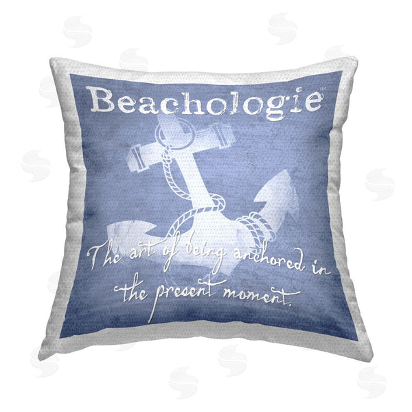 Stupell Industries Graffi*Tee Studios | Beachologie Anchored In Present Printed Throw Pillow
