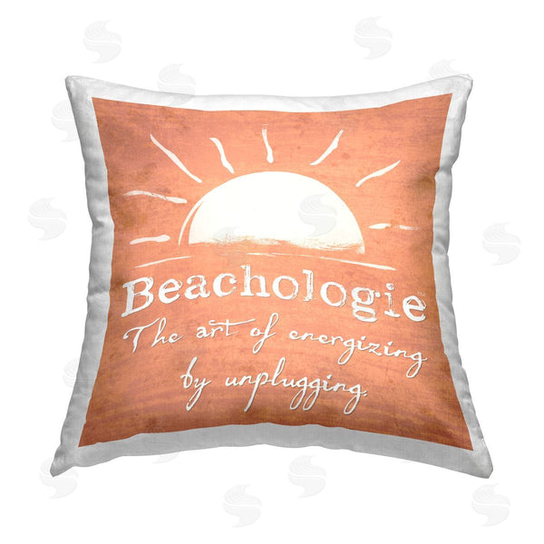 stupell industries Graffi*Tee Studios | Beachologie Energize By Unplugging Printed Throw Pillow