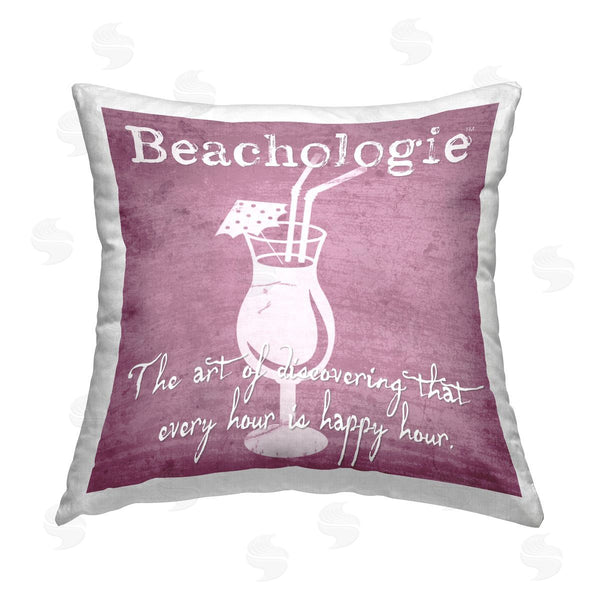 stupell industries Graffi*Tee Studios | Beachologie Summer Cocktail Phrase Printed Throw Pillow