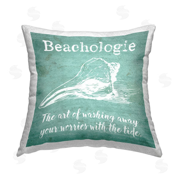 Stupell Industries Graffi*Tee Studios | Beachologie Turquoise Phrase Printed Throw Pillow