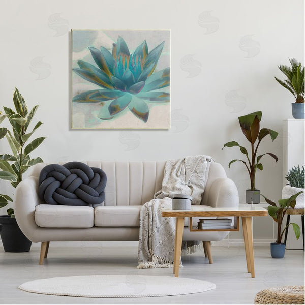 Stupell Industries Graffi*tee Studios | Blue Lotus Flower Petals Abstract Nature Plant Wall Art