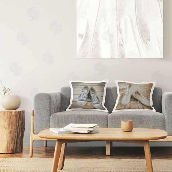 Stupell Industries Graffi*tee Studios | Blue & White Classic Sneakers Printed Throw Pillow Set