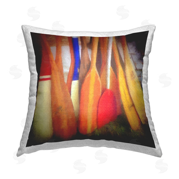 Stupell Industries Graffi*tee Studios | Boat Oars Leaning Printed Throw Pillow