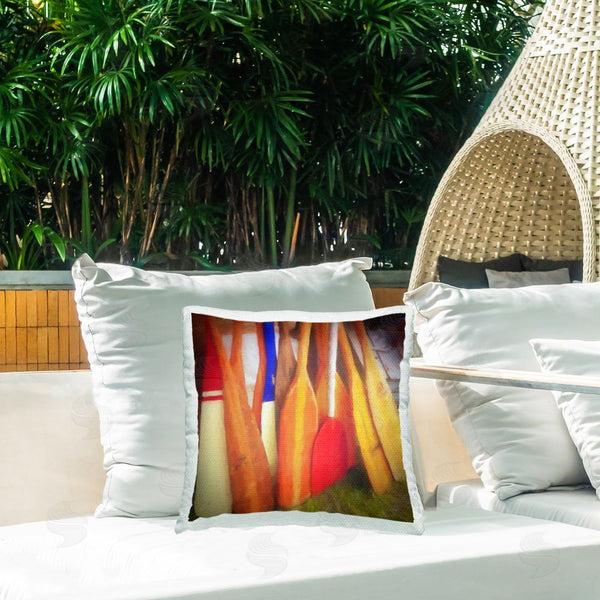 Stupell Industries Graffi*tee Studios | Boat Oars Leaning Printed Throw Pillow
