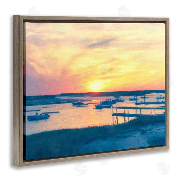 Stupell Industries Graffi*tee Studios | Boats Illuminated At Sunset Wall Art
