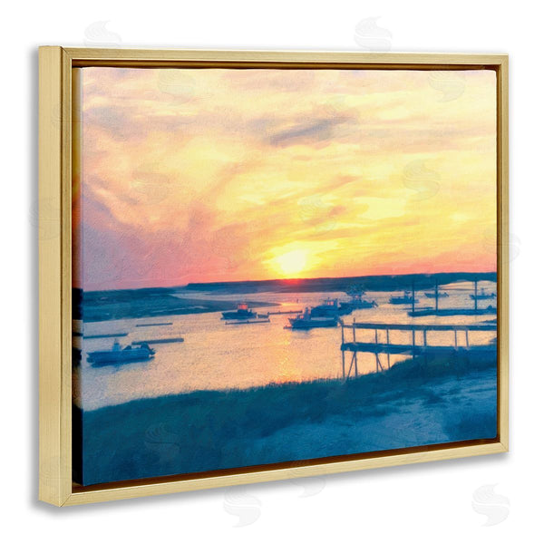 Stupell Industries Graffi*tee Studios | Boats Illuminated At Sunset Wall Art