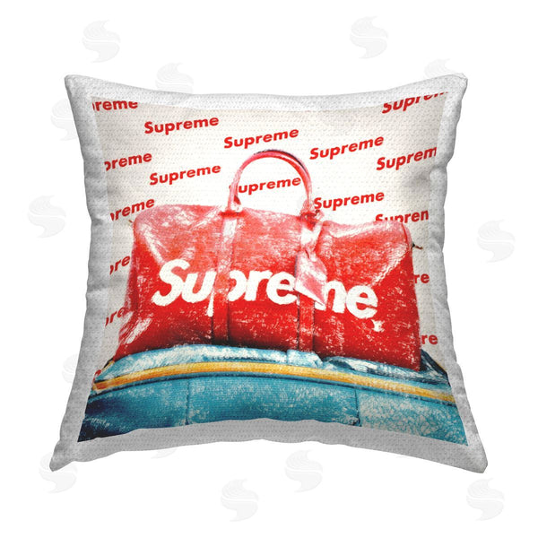 Stupell Industries Graffi*tee Studios | Bold Red Weekender Bag Printed Throw Pillow