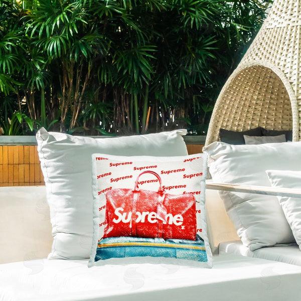 Stupell Industries Graffi*tee Studios | Bold Red Weekender Bag Printed Throw Pillow