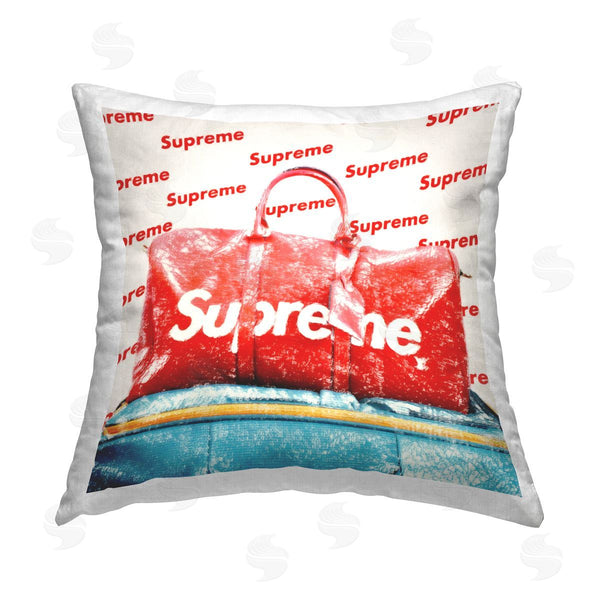 stupell industries Graffi*tee Studios | Bold Red Weekender Bag Printed Throw Pillow
