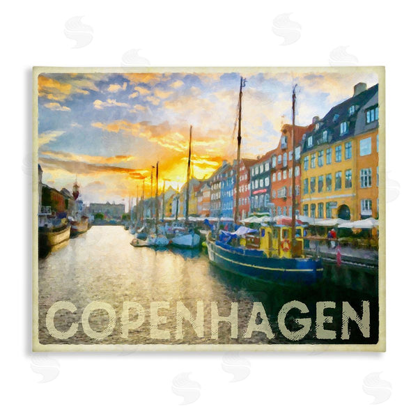 stupell industries Graffi*tee Studios | Copenhagen Canal Boats Wall Art