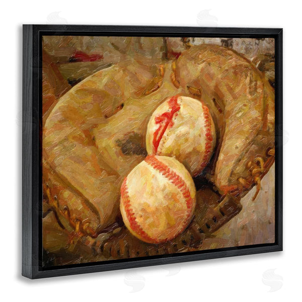 Stupell Industries Graffi*tee Studios | Detailed Baseball Glove Mitt Holding Sports Balls Wall Art