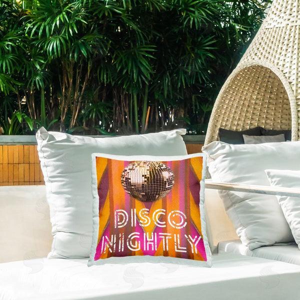 Stupell Industries Graffi*tee Studios | Disco Nightly Retro Phrase Printed Throw Pillow